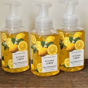 Bath & Body Works Gentle Foaming  Hand Soap Kitchen Lemon #3 Bottles